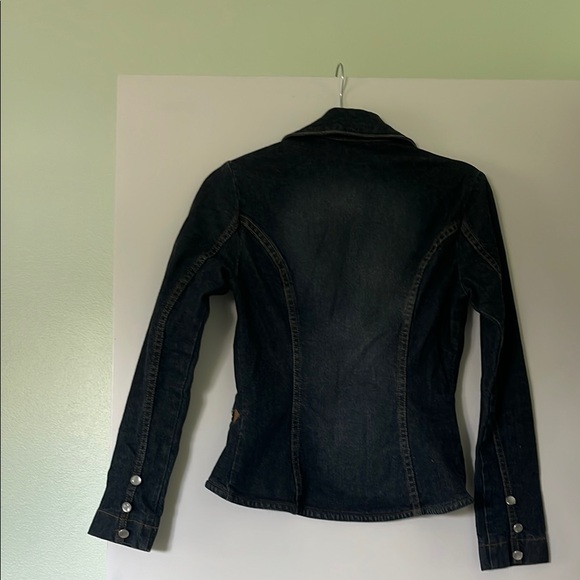 Frankie B. Blue Jean Jacket Fitted Tailored Design - Picture 3 of 4